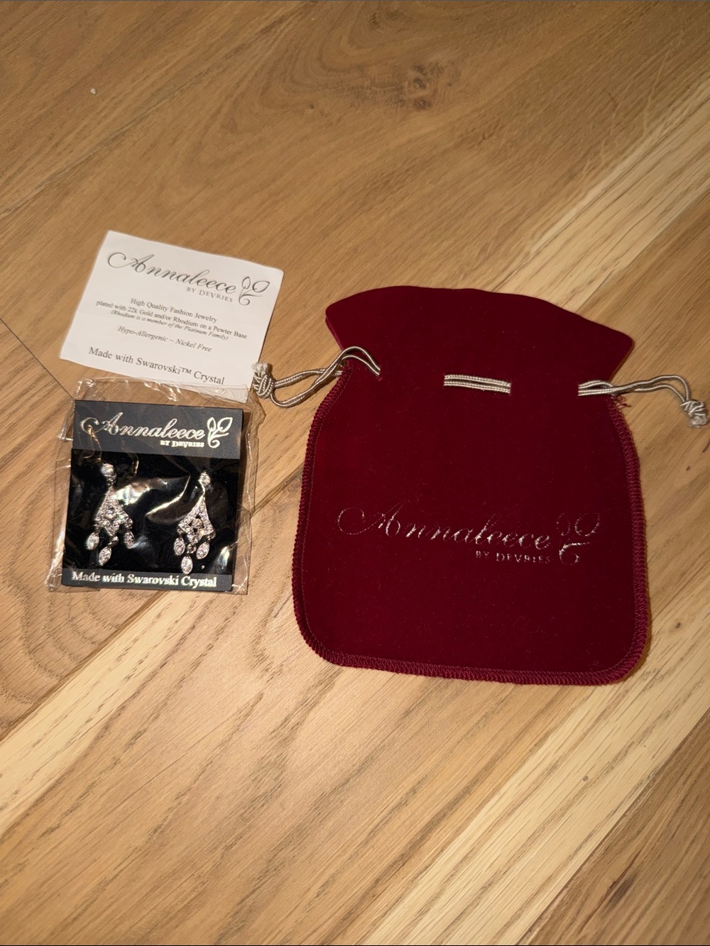 Annaleece  vintage with 22k gold/rhodium  Swarovski Crystal Earrings